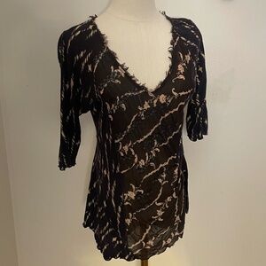 TINY Mixed Print Floral Blouse Size Small